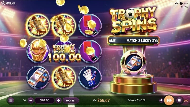 Trophy Spins World Cup 26 – szorzók kifizetése a Baller Bonusban
